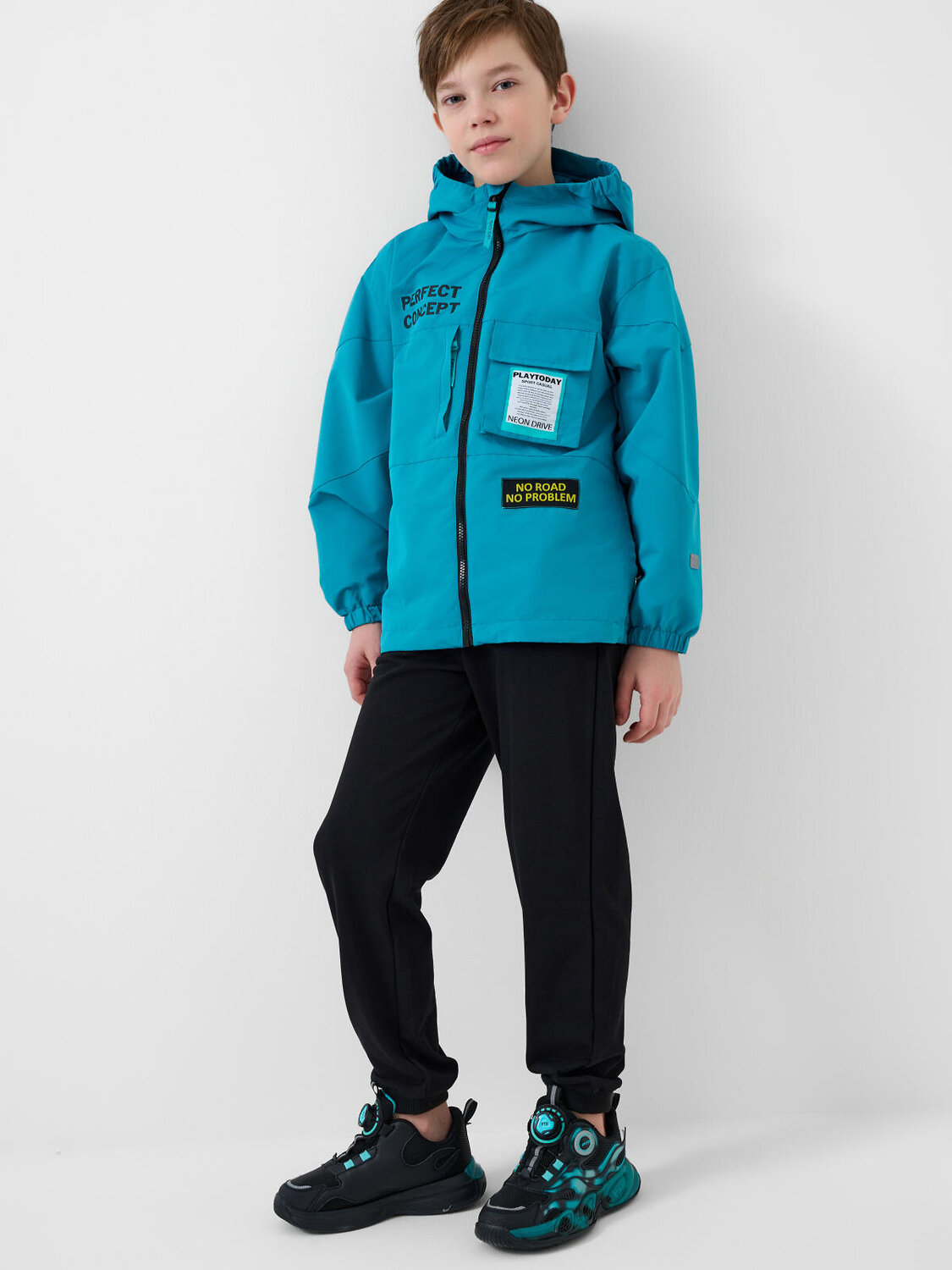 PLAYTODAY Полуботинки 589898 12611751 черный,зеленый