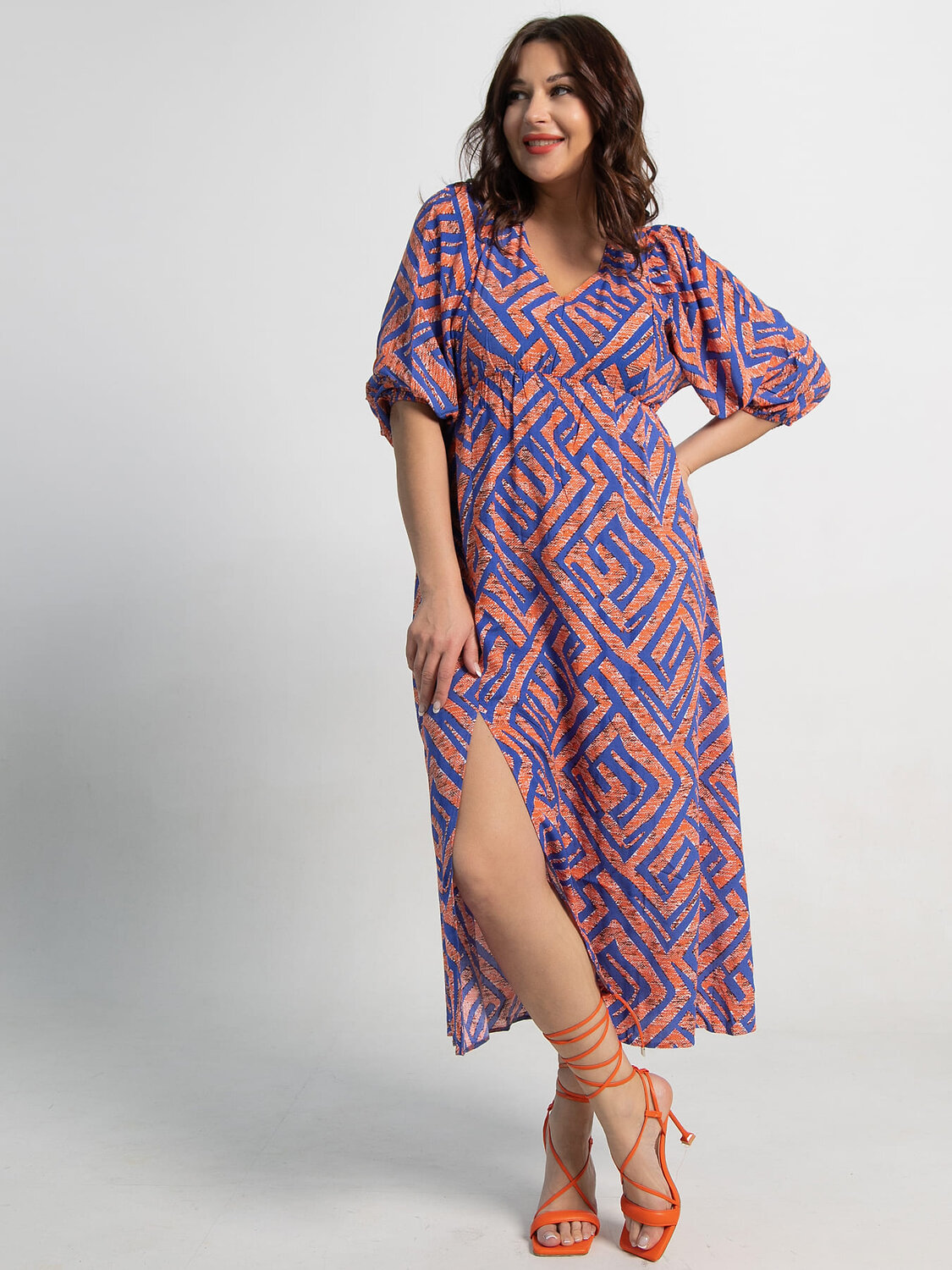 LT Collection Платье 590057 П15500-34М сине-оранжевый