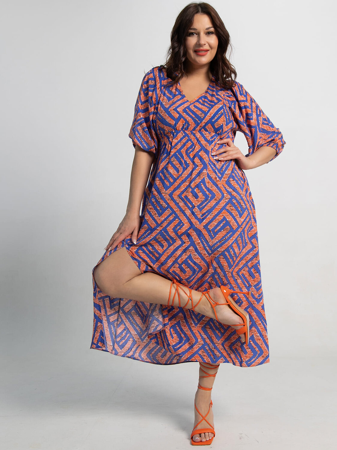 LT Collection Платье 590057 П15500-34М сине-оранжевый