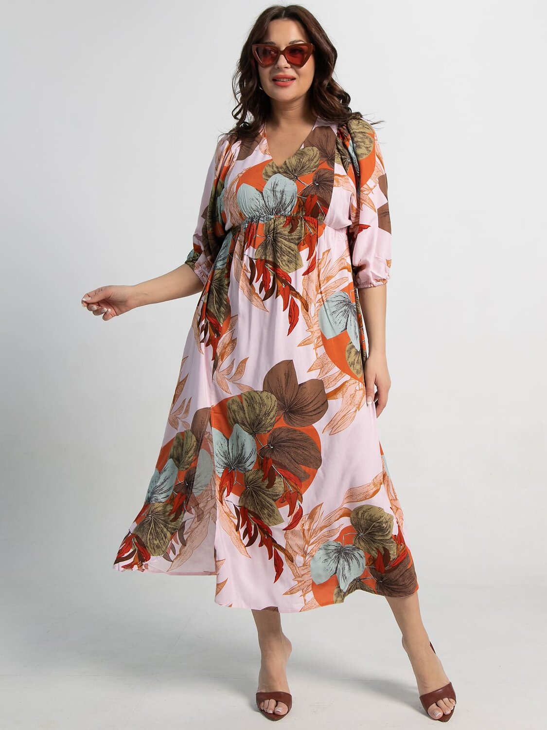 LT Collection Платье 590059 П15502-34М розовый/хаки