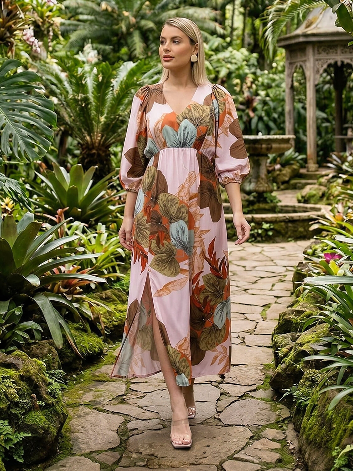 LT Collection Платье 590059 П15502-34М розовый/хаки