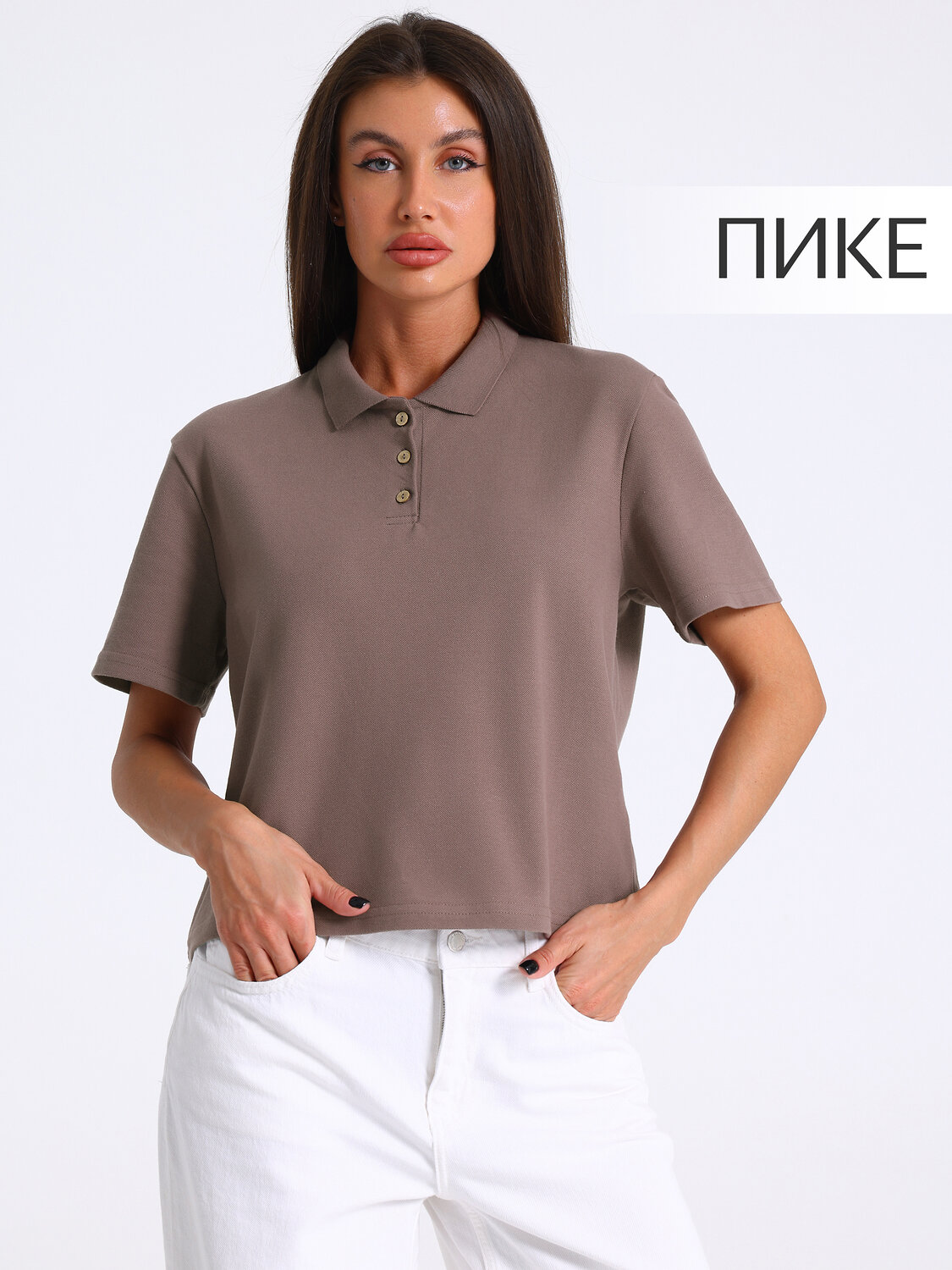 Апрель Футболка 590085 1ЖДПК4675090 светло-коричневый