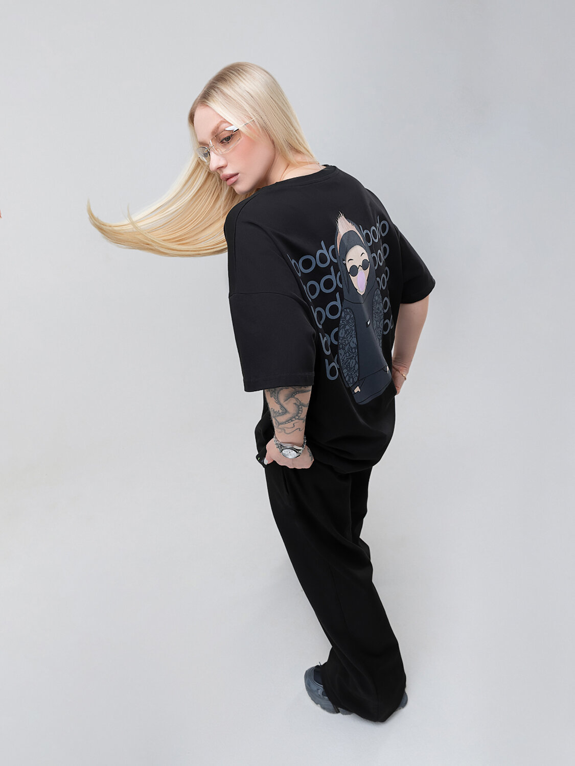 Bodo Футболка 590127 36-138MU черный (серый)