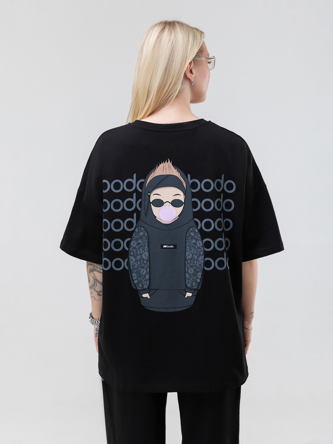 Bodo Футболка 590127 36-138MU черный (серый)