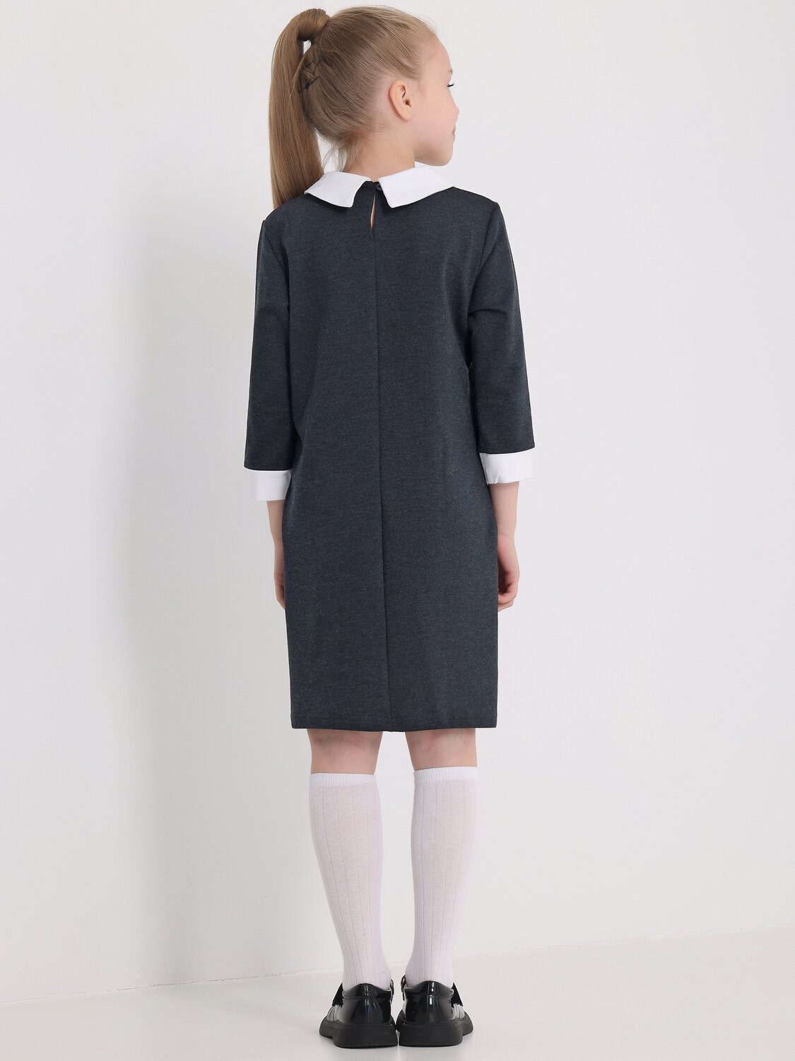 Апрель Платье 590156 1ДПД868858 темно-синий+белый