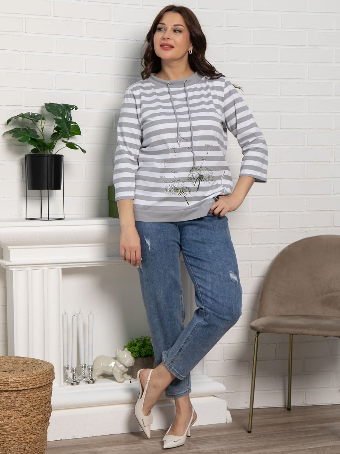 LT Collection Блуза 590300 Б15543-20М серый