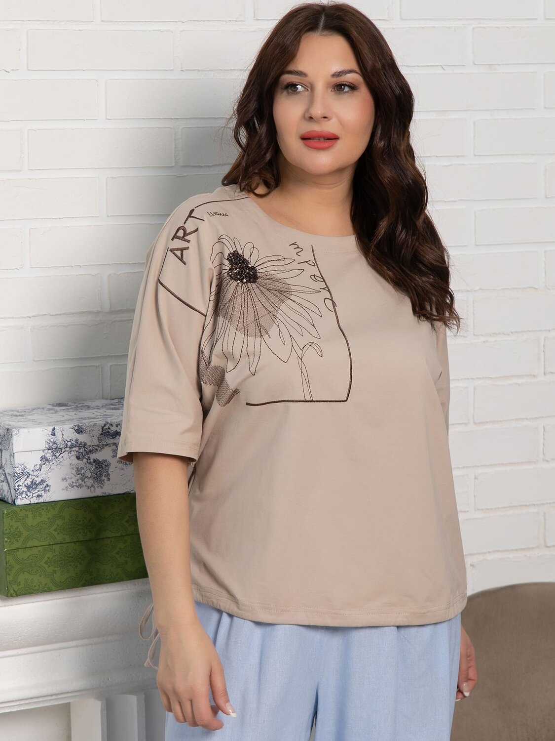 LT Collection Блуза 590305 Б15526-4М бежевый