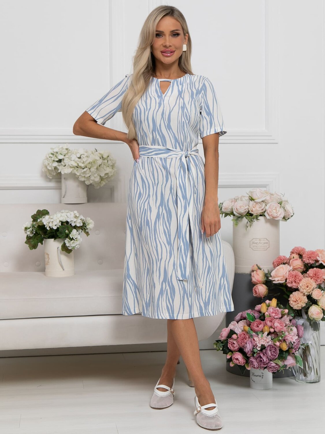 LT Collection Платье 590308 П15513-45М голубой