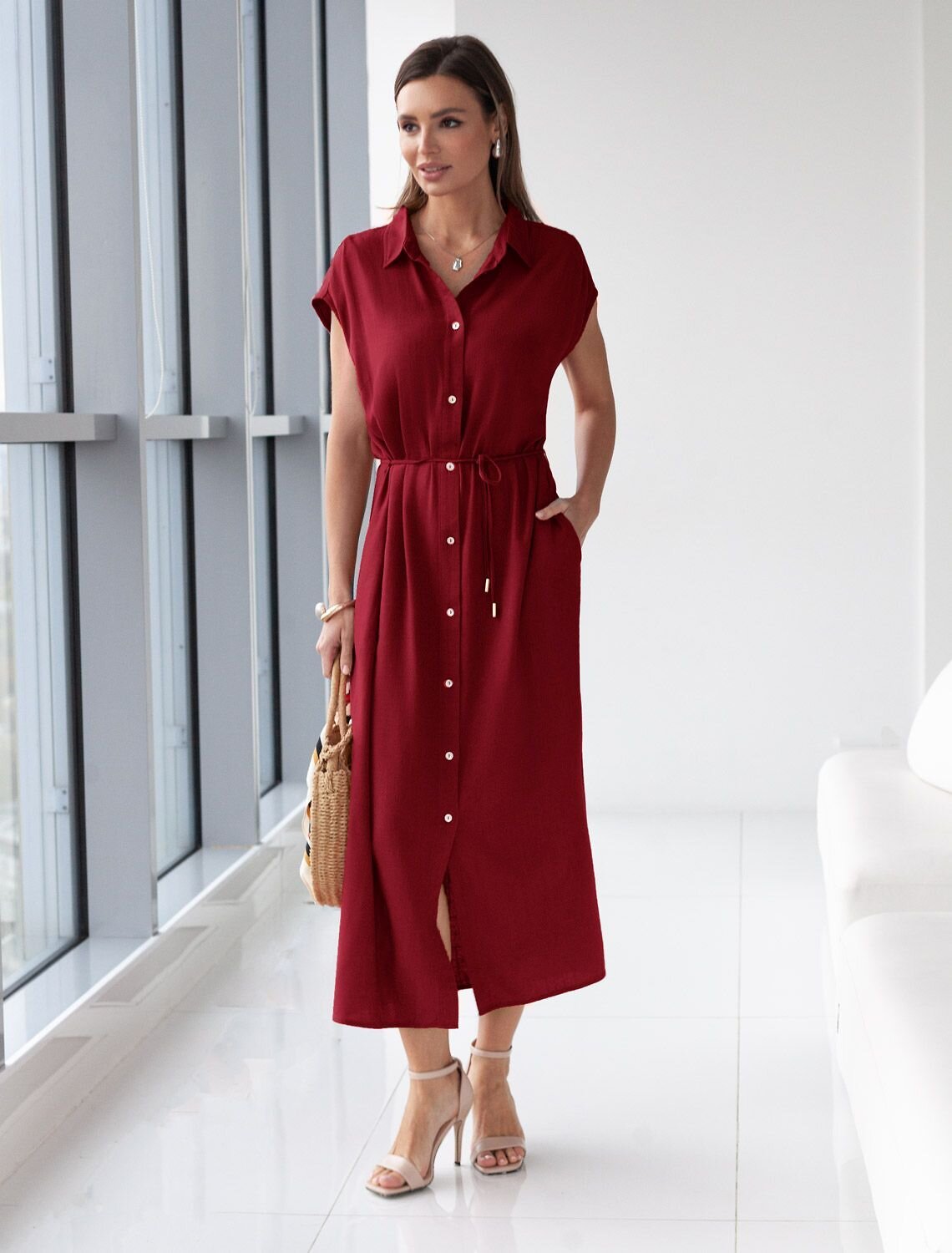 VILATTE Платье 590330 D22.269 гранатовый