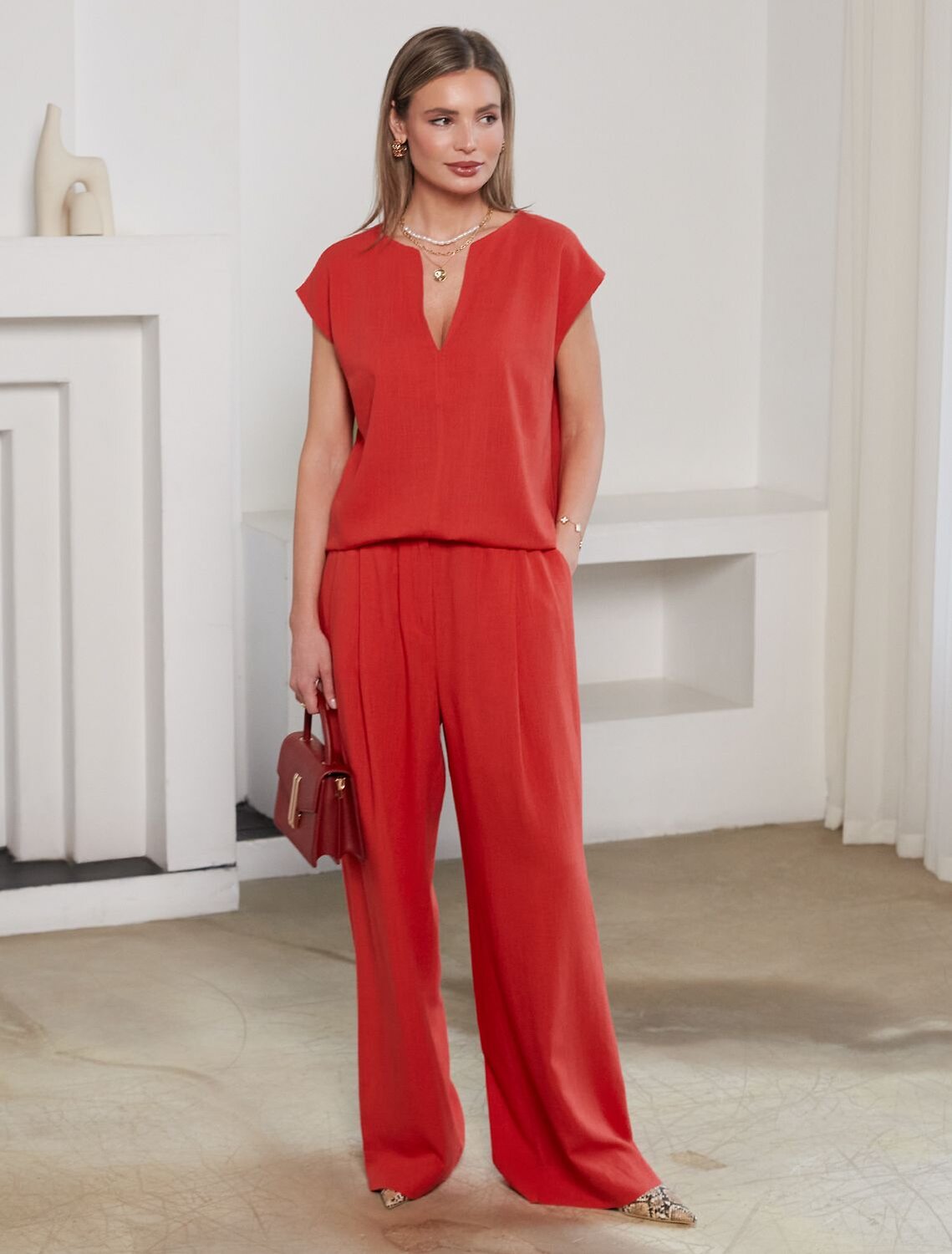 VILATTE Брюки 590348 D24.308 коралловый