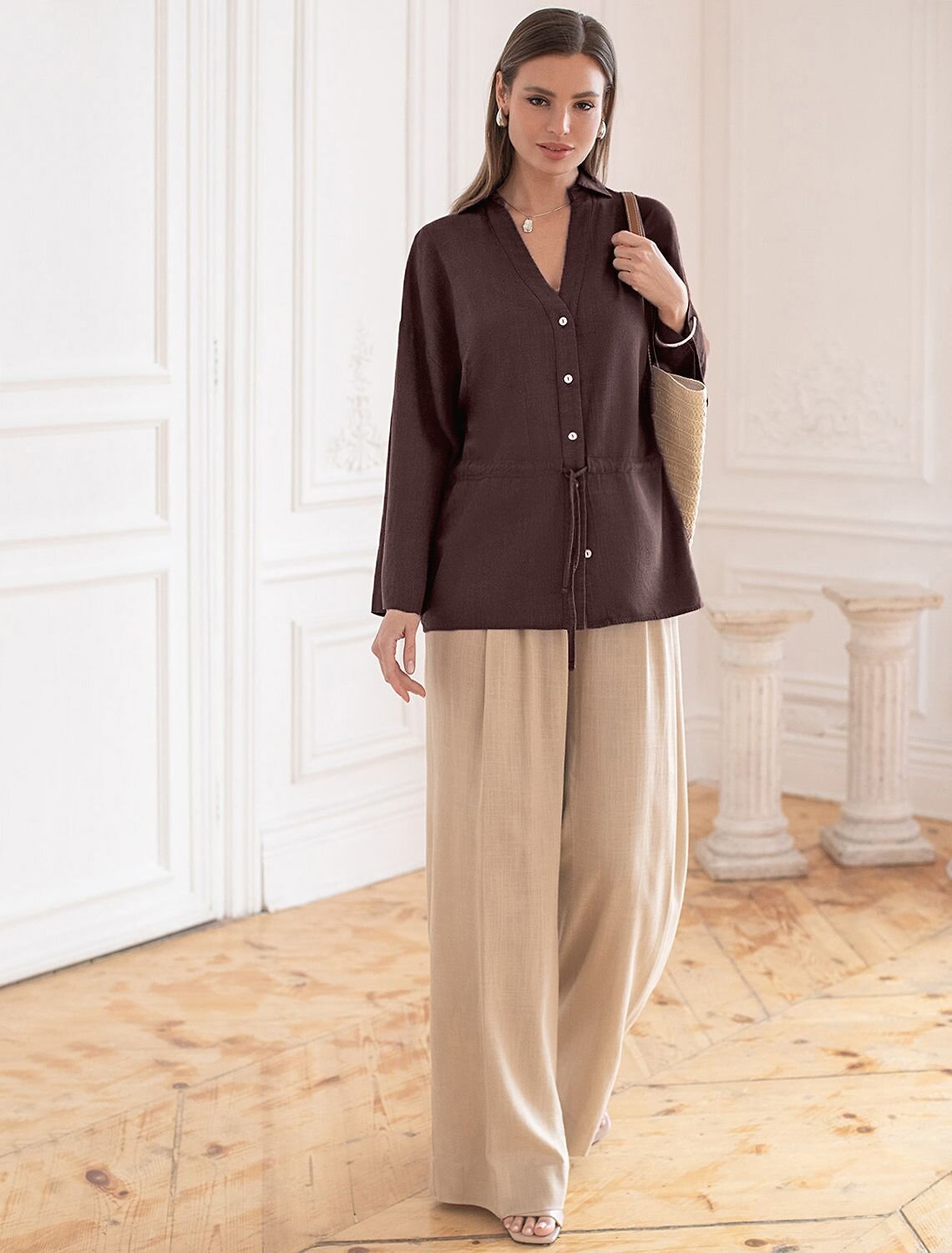 VILATTE Блузка 590356 D29.345 коричневый