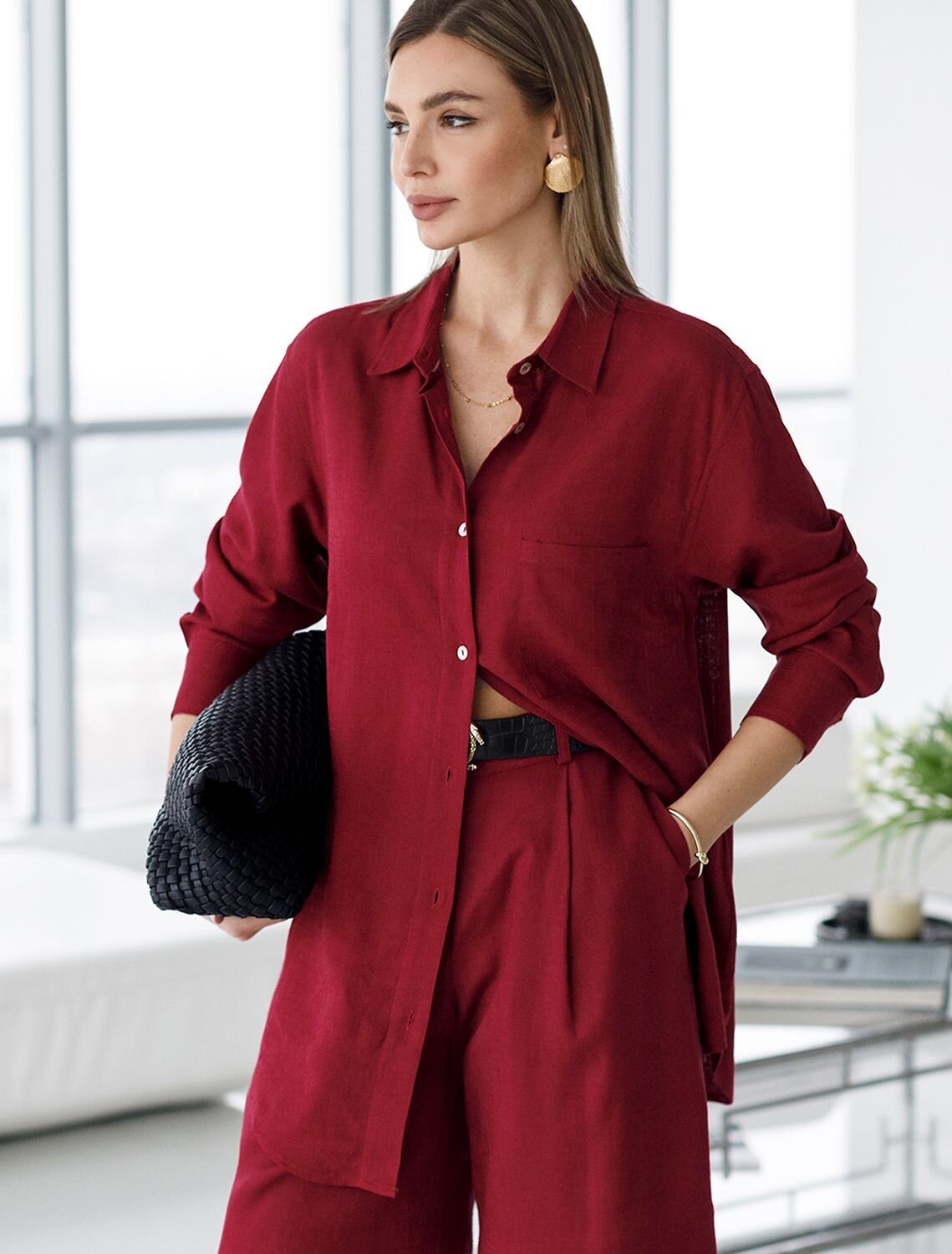 VILATTE Блузка 590360 D29.357 гранатовый