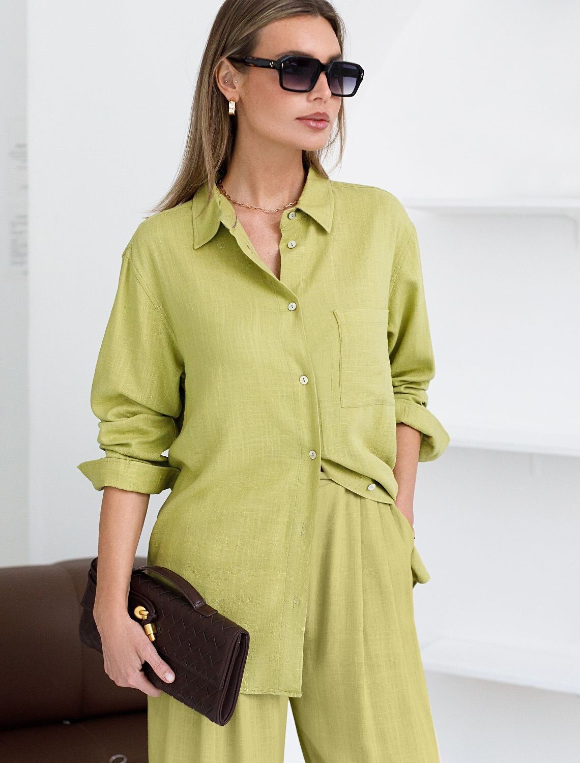 VILATTE Блузка 590363 D29.357 салатовый