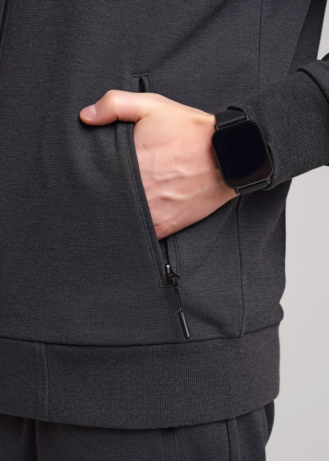 CLEVER Куртка 590395 662108зэ maxi чёрный/т.серый