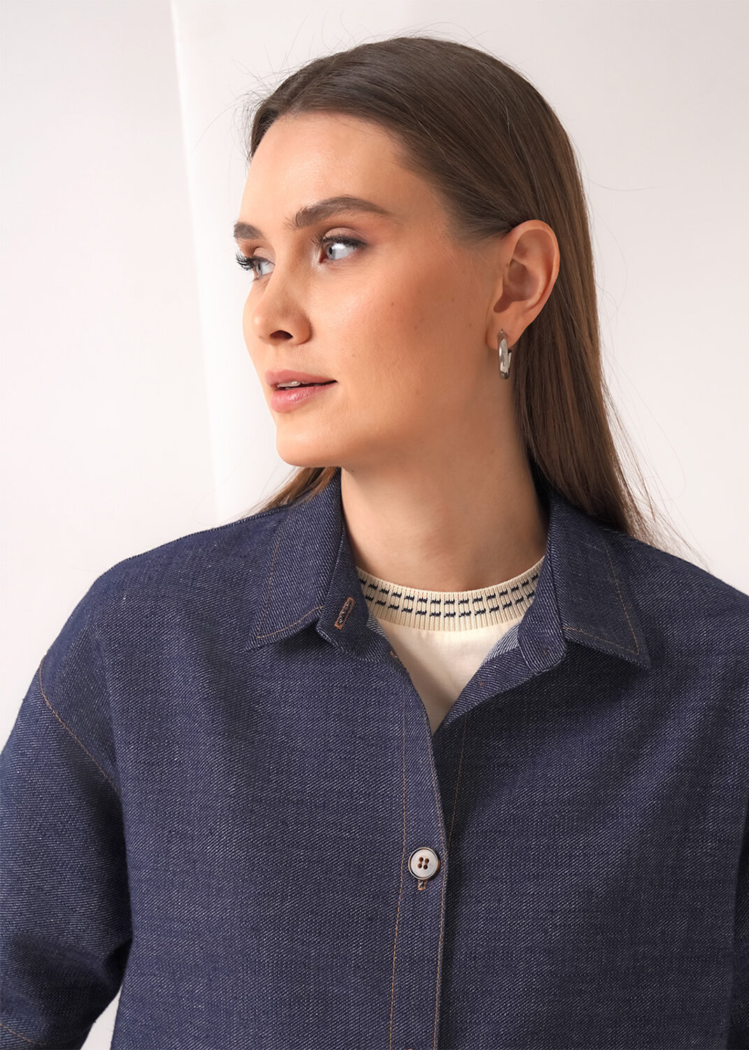 CLEVER Блузка 590416 263278/201дж джинсовый