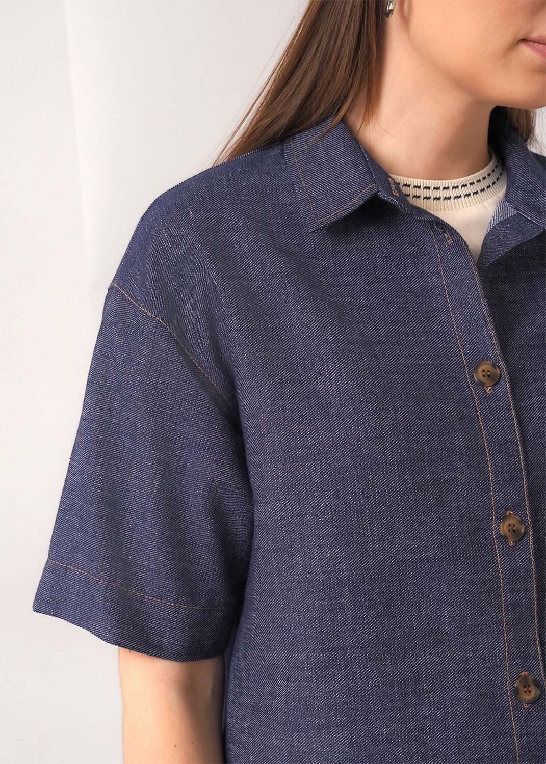 CLEVER Блузка 590416 263278/201дж джинсовый