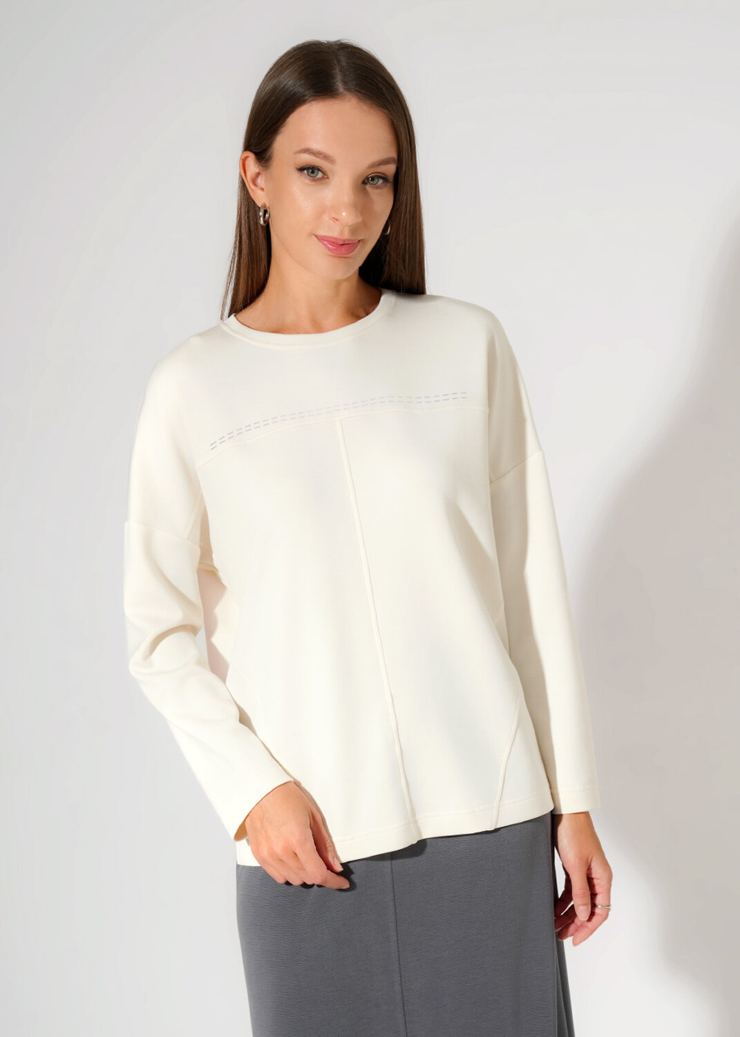 CLEVER Джемпер 590424 267181/200сд_п молочный