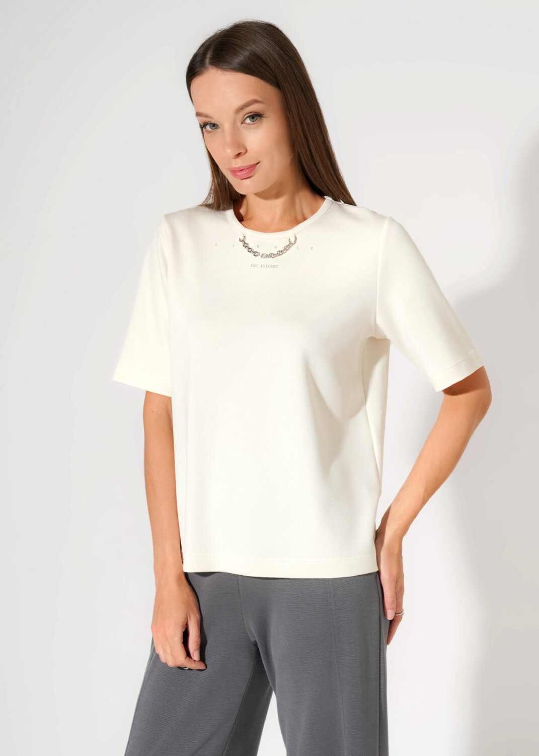 CLEVER Джемпер 590425 267182/200сд_п молочный