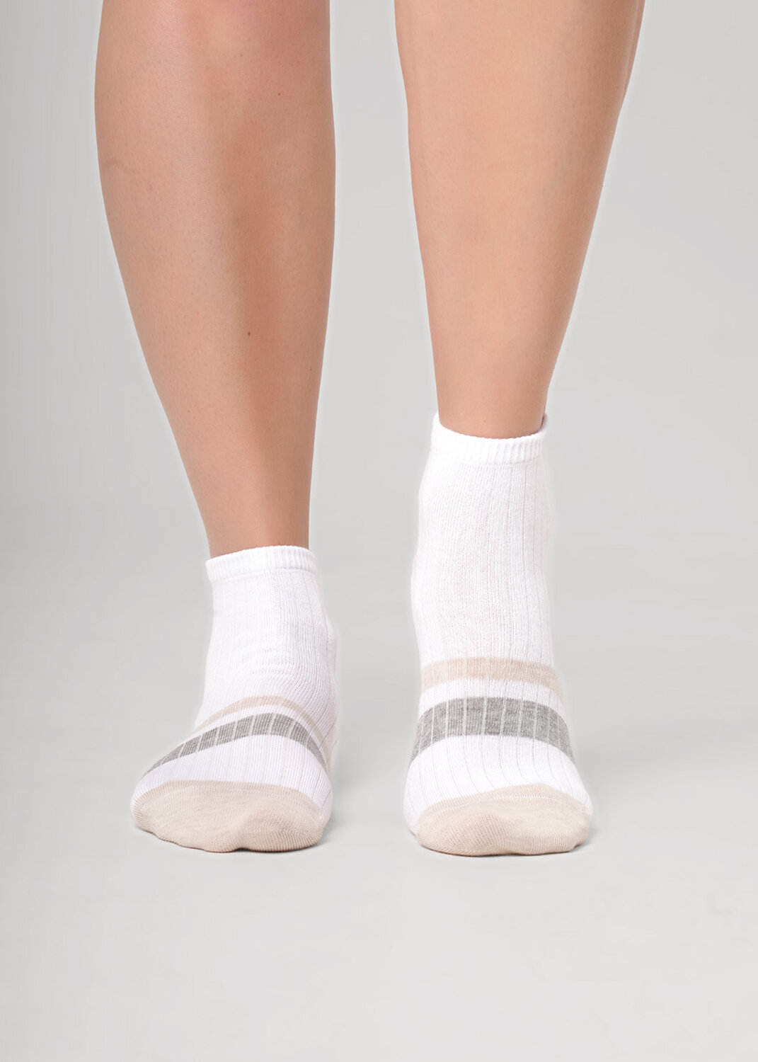 CLEVER Носки 590465 Д5603 белый/меланж св.бежевый