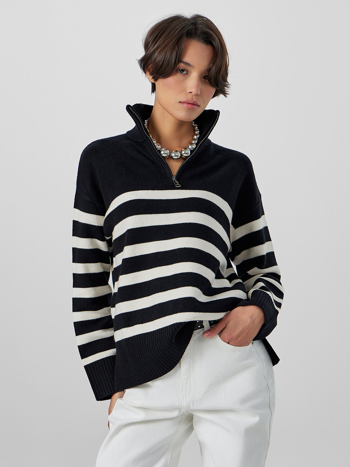 MARK FORMELLE Джемпер 590496 122534 черно -белая полоска
