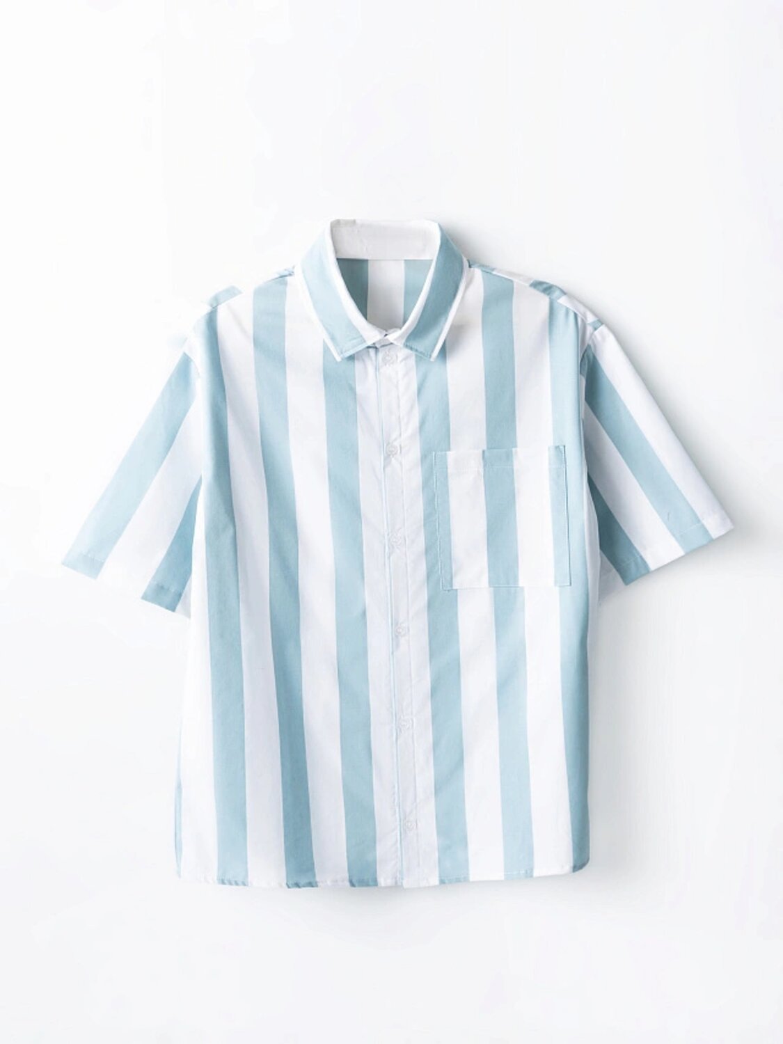 MARK FORMELLE Рубашка 590557 113456-1 белая полоска на пыльной бирюзе