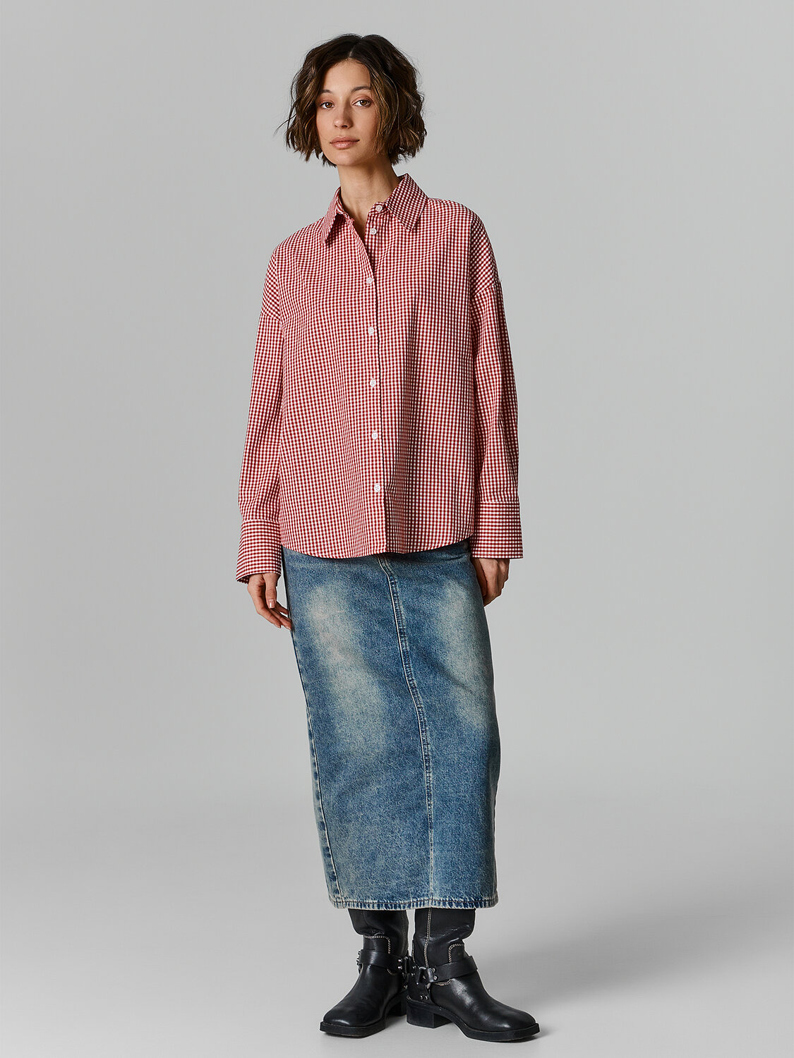 MARK FORMELLE Рубашка 590558 122836 клетка виши красная