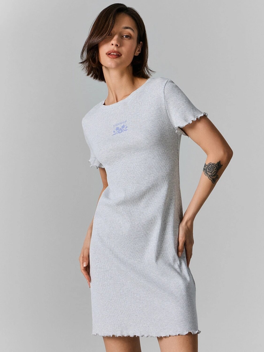 MARK FORMELLE Сорочка 590573 572405 серый меланж+печать