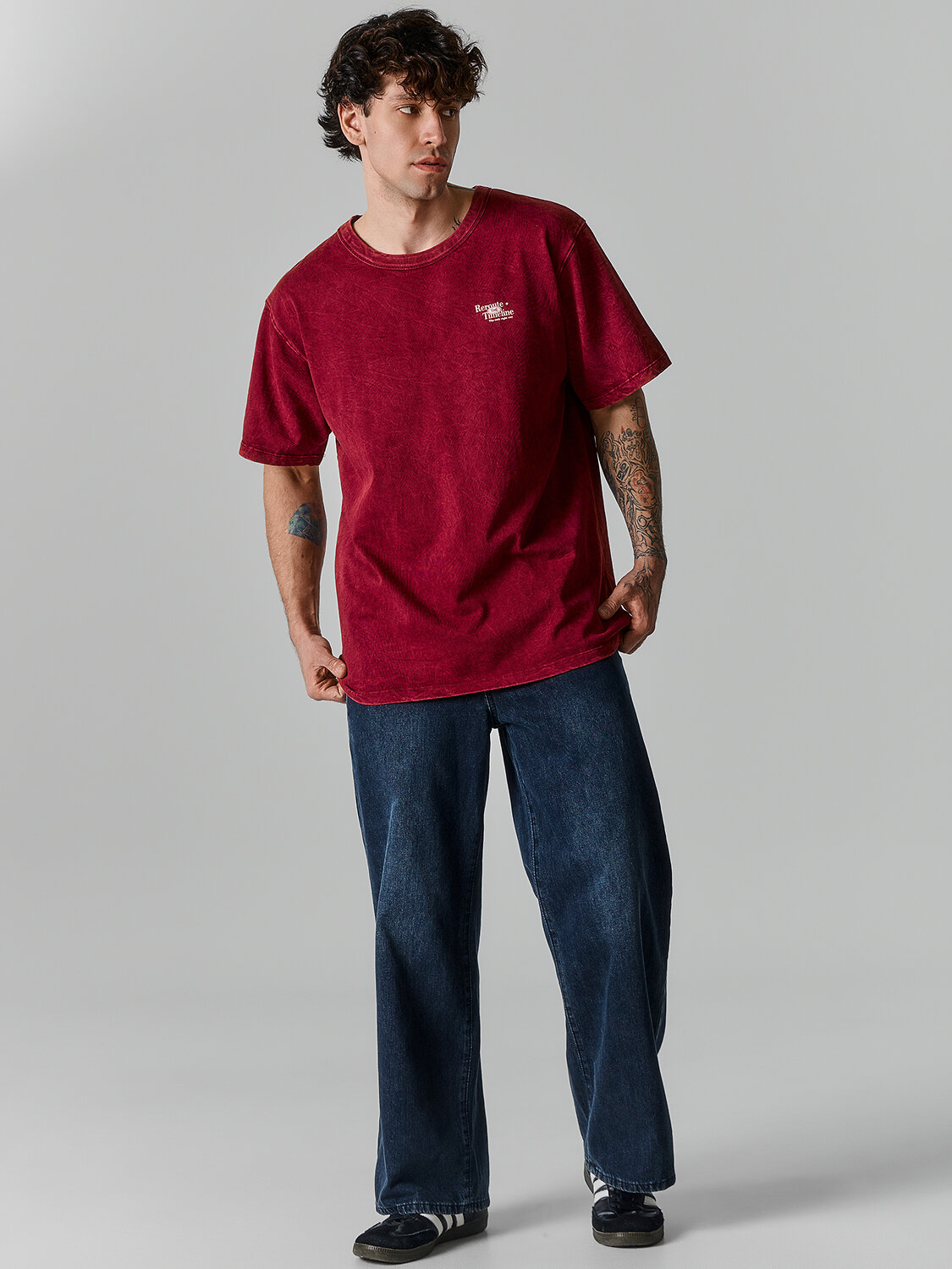 MARK FORMELLE Футболка 590633 111875 ACID WASH портвейн +печать