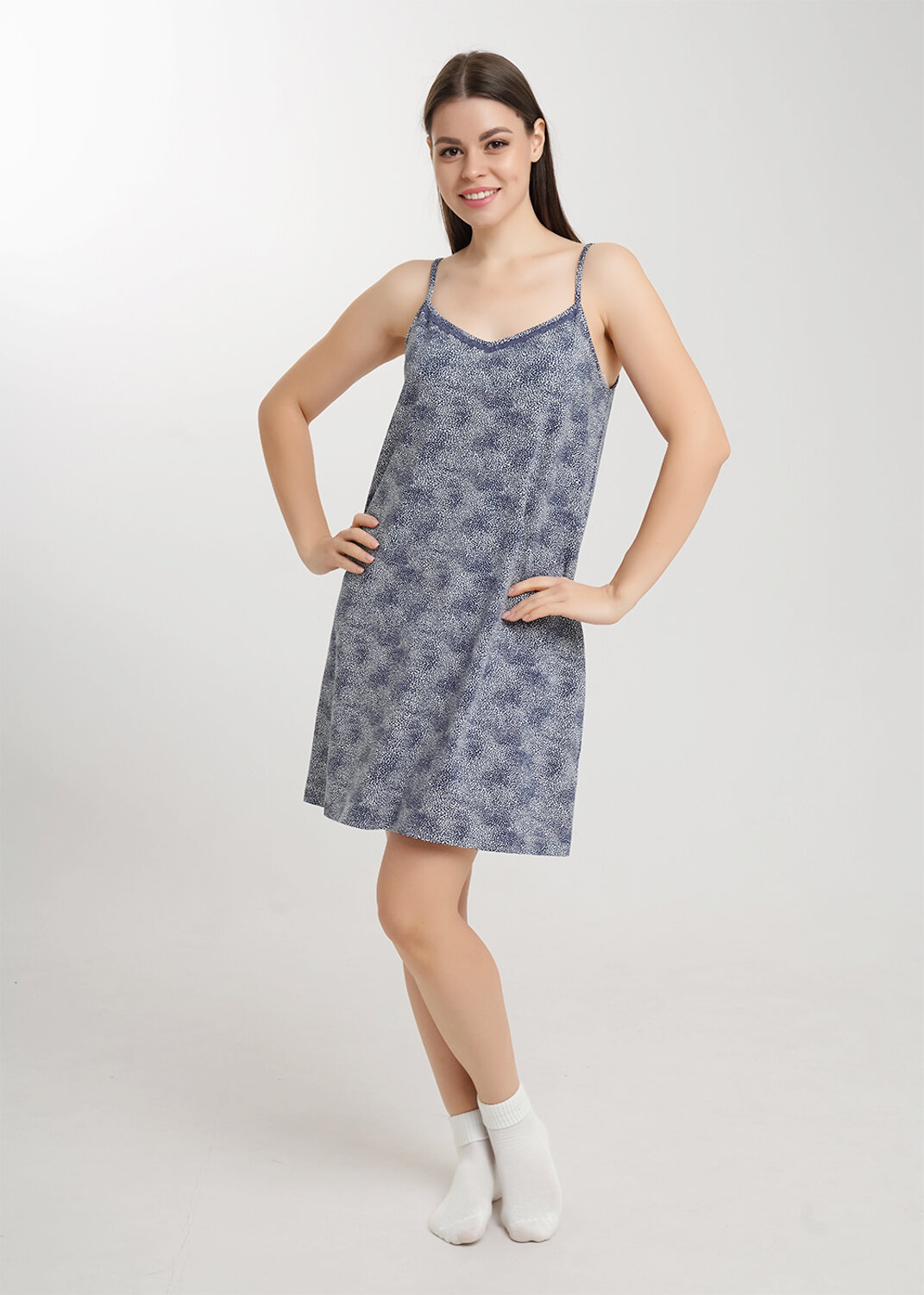 CLEVER Сорочка 590658 LS26-1232/3 молочный/т.синий