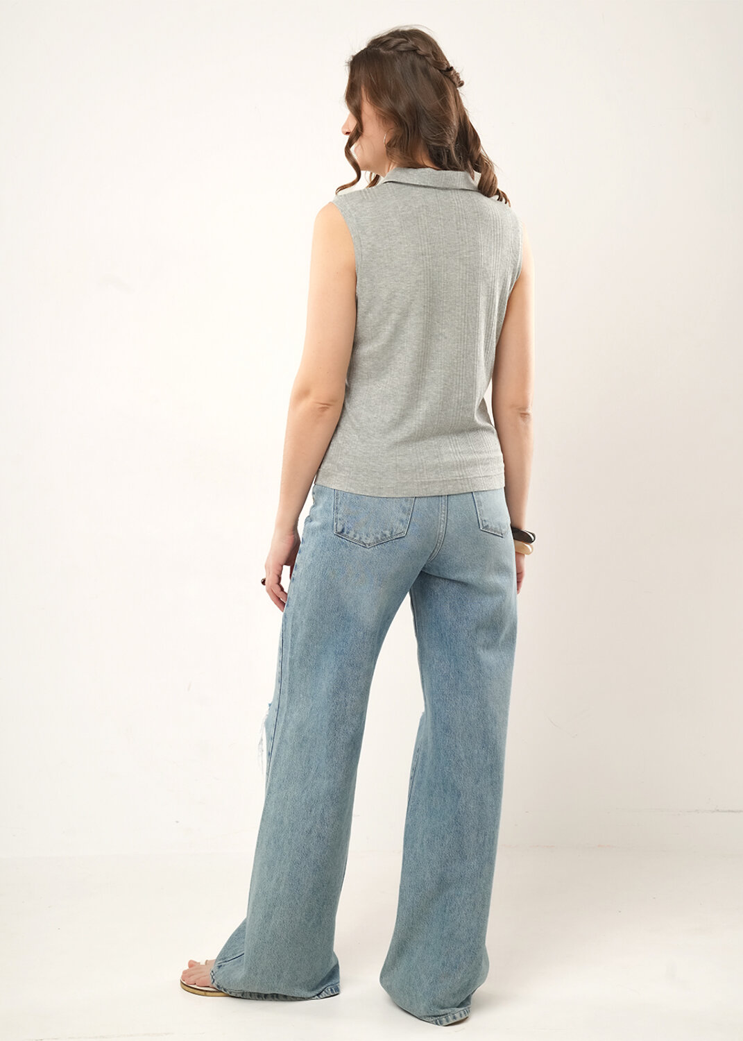 CLEVER Блузка 590693 267198шв т.серый