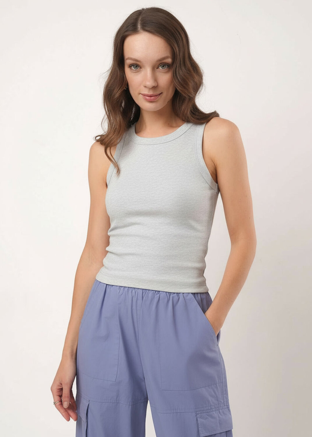 CLEVER Майка 590705 266966р мел меланж св.серый