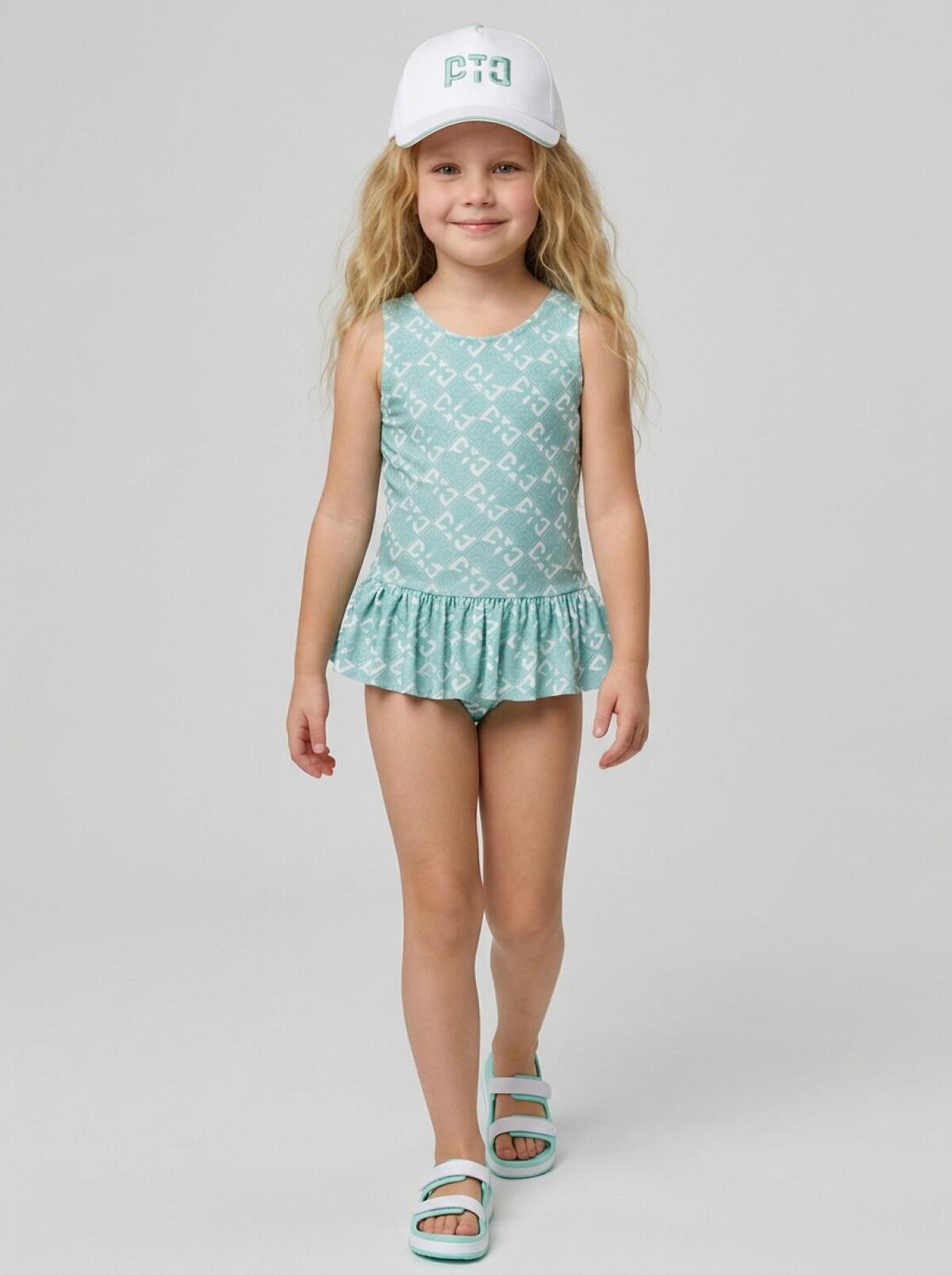 PLAYTODAY Купальник 590830 12622521 белый,светло-зеленый