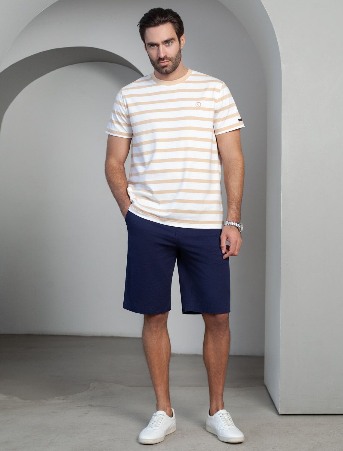 VILATTE Футболка 590889 U49.024 белый-бежевый