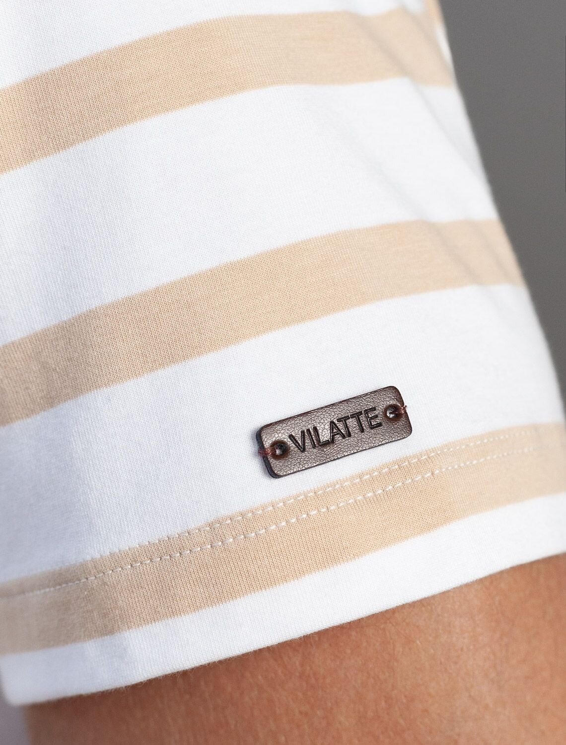 VILATTE Футболка 590889 U49.024 белый-бежевый