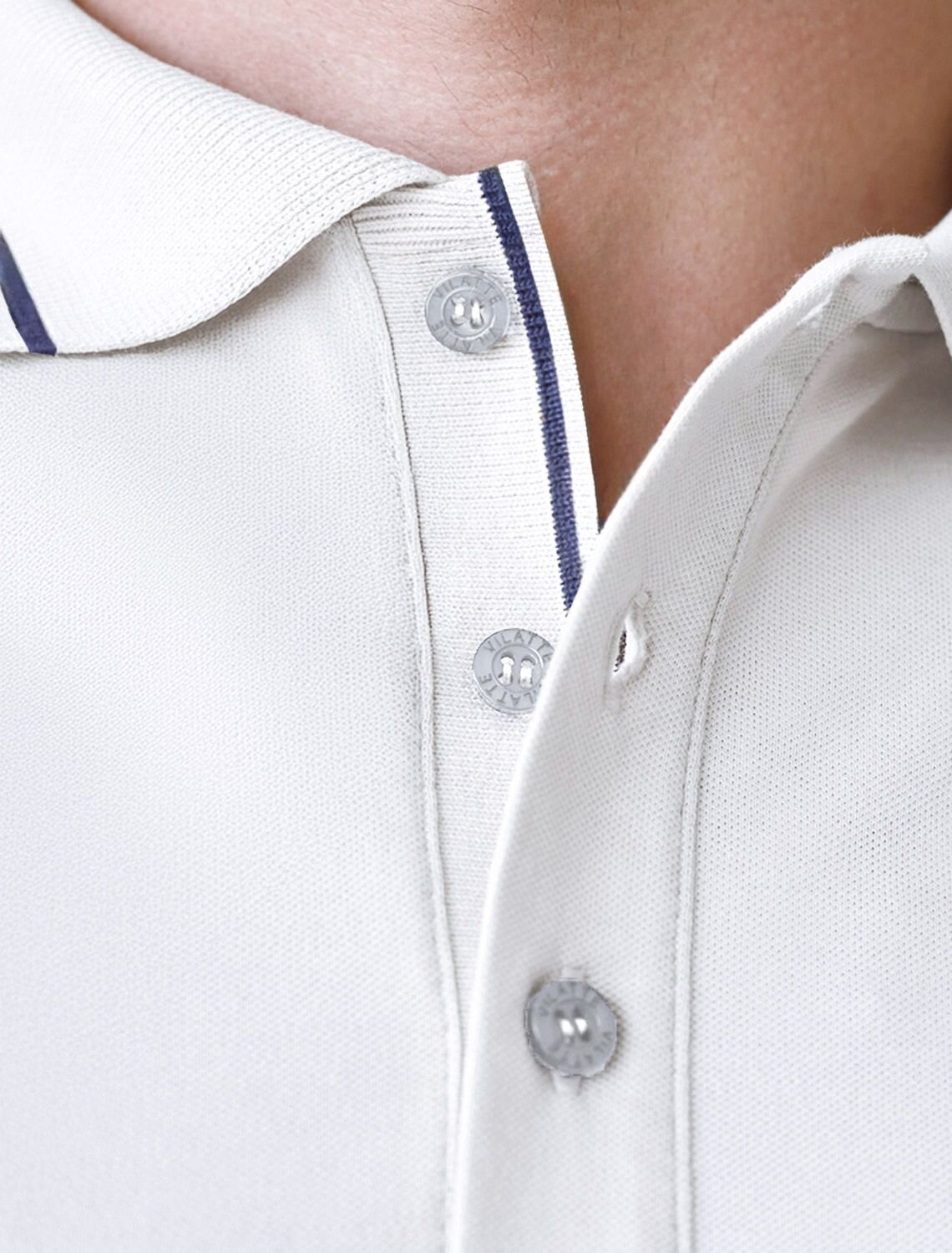 VILATTE Футболка 590890 U49.057 белый с полосой