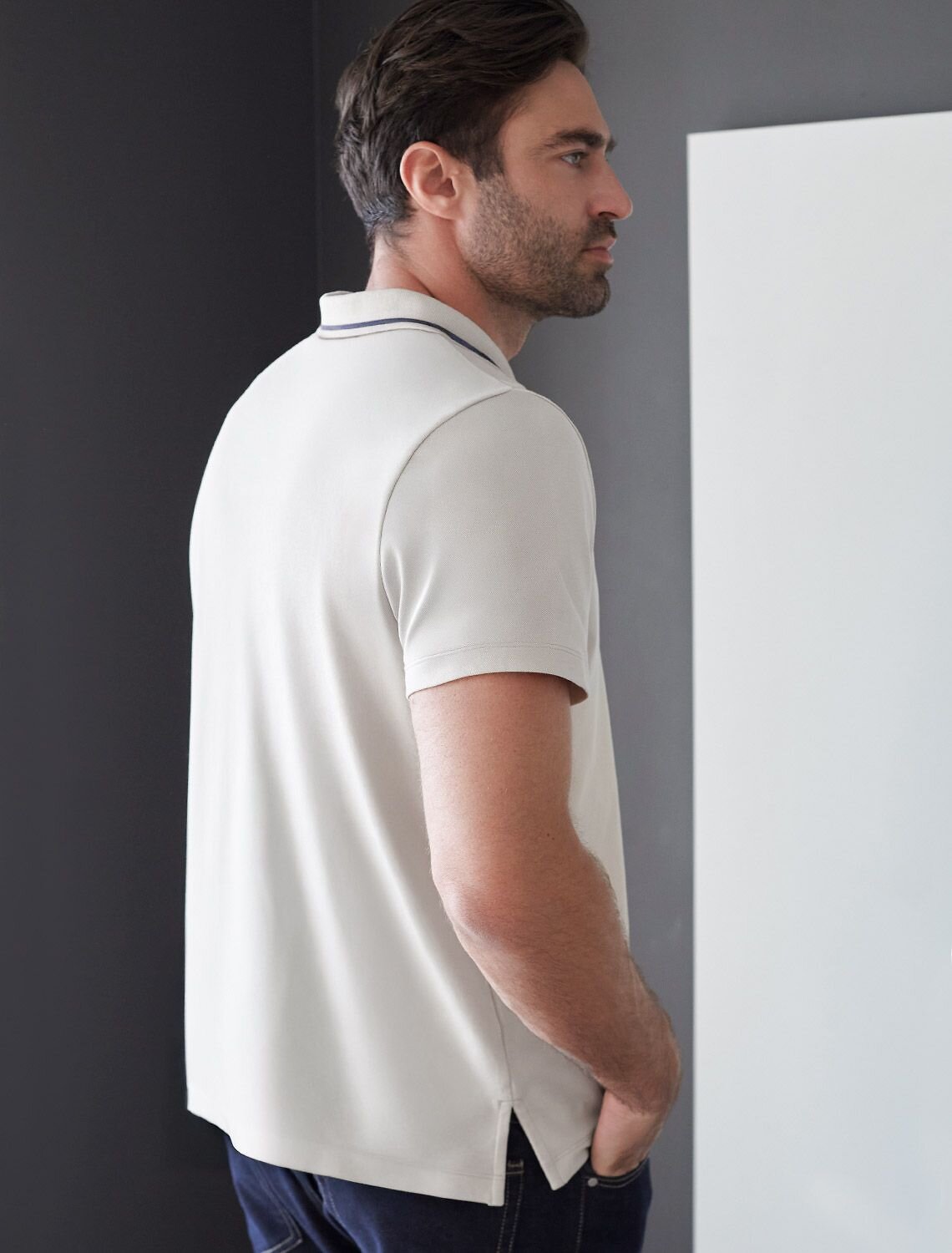 VILATTE Футболка 590890 U49.057 белый с полосой