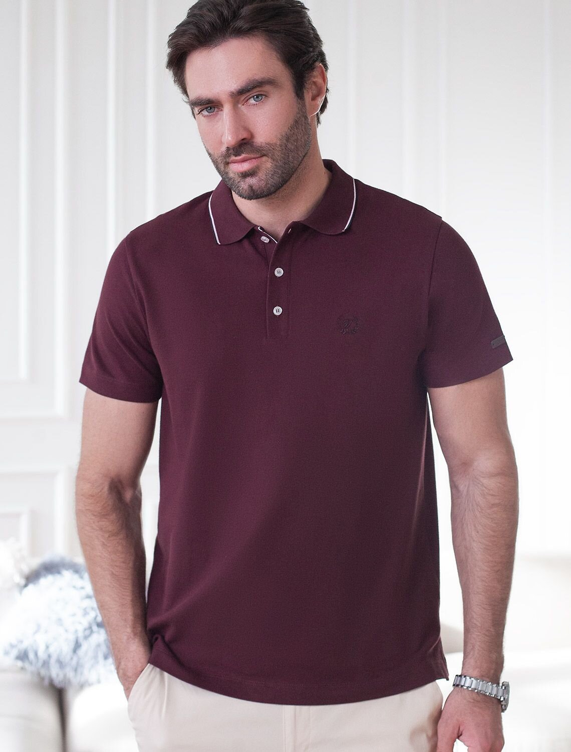 VILATTE Футболка 590891 U49.057 бургунди