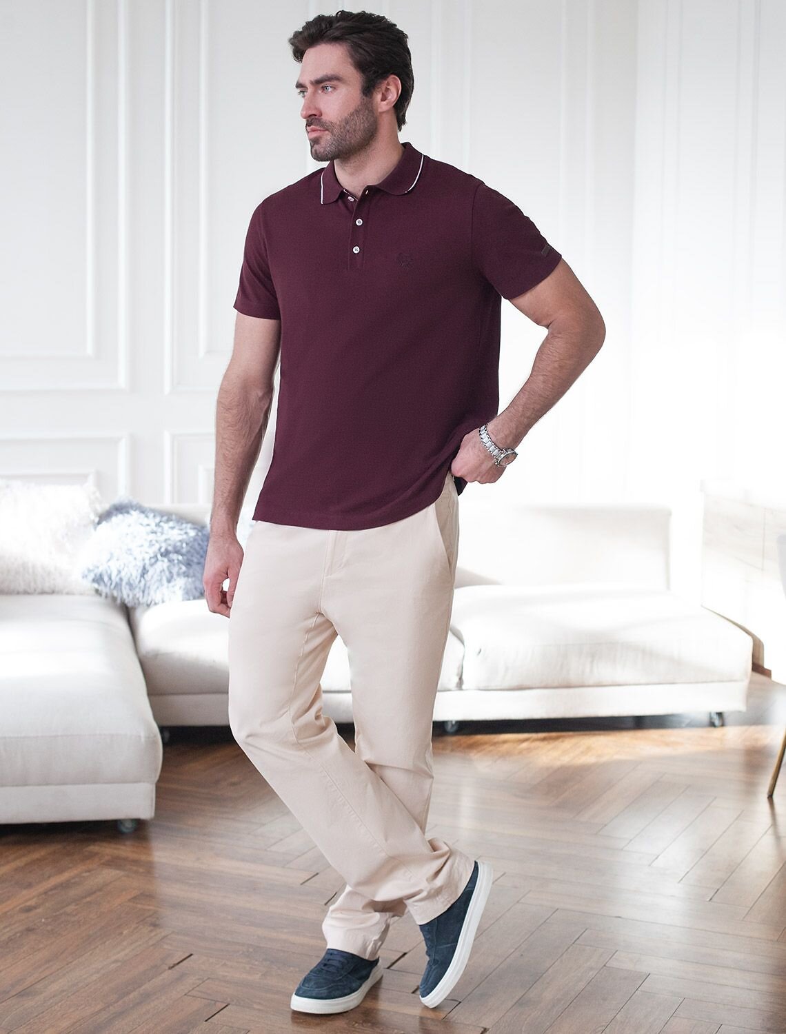 VILATTE Футболка 590891 U49.057 бургунди