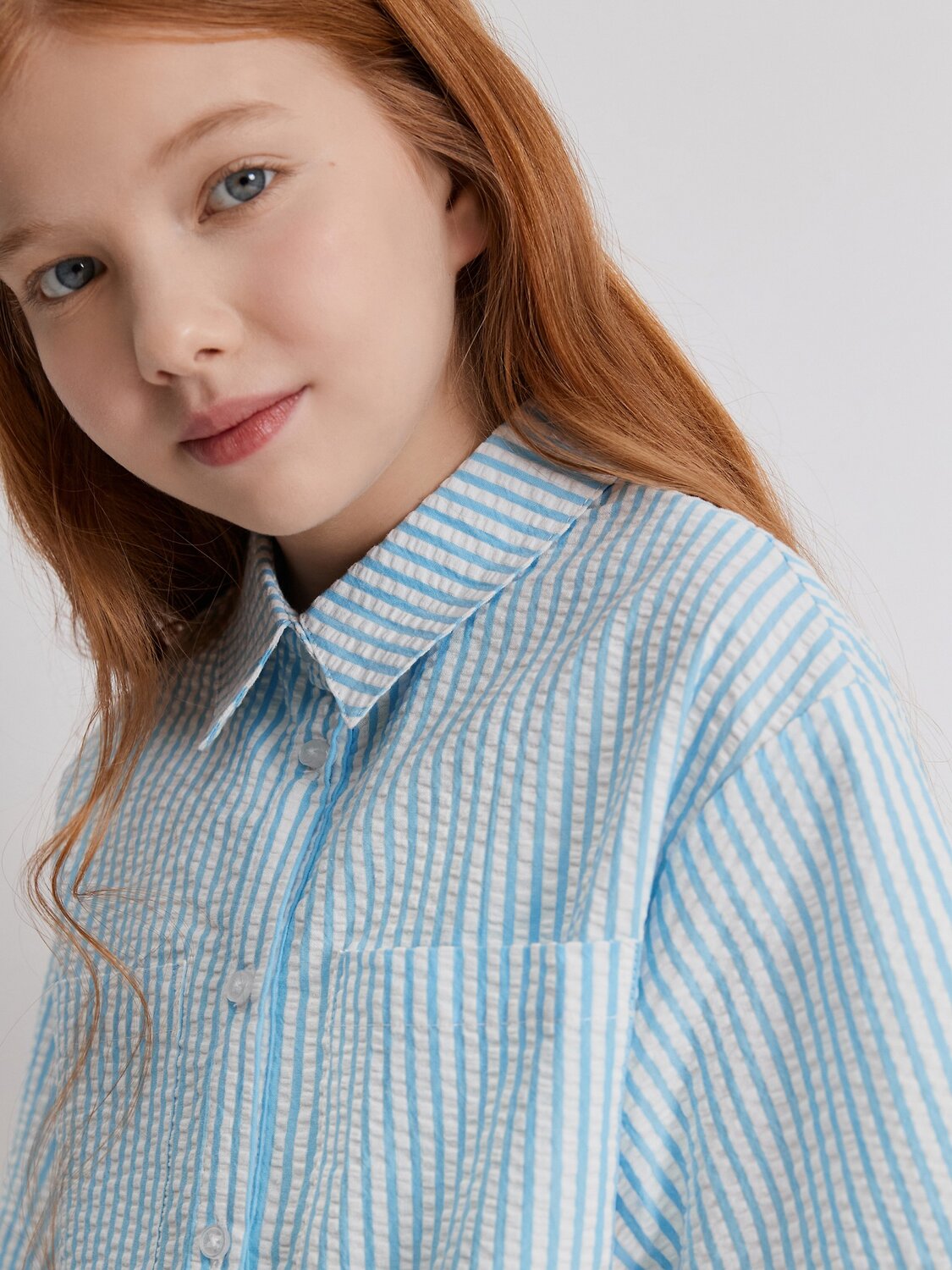 Acoola Блузка 590975 20210270106 голубая полоска