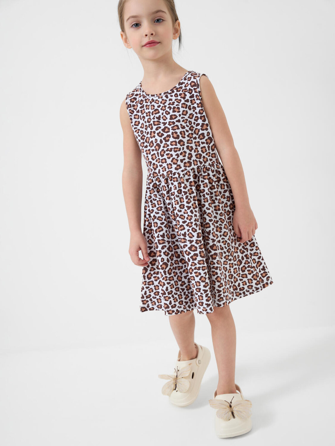 PLAYTODAY Платье 591012 12622456 охра,белый,темно-серый