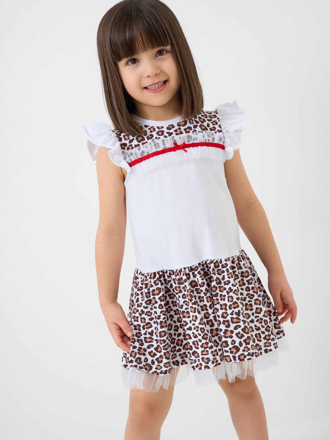 PLAYTODAY Платье 591013 12622457 белый,охра,темно-серый