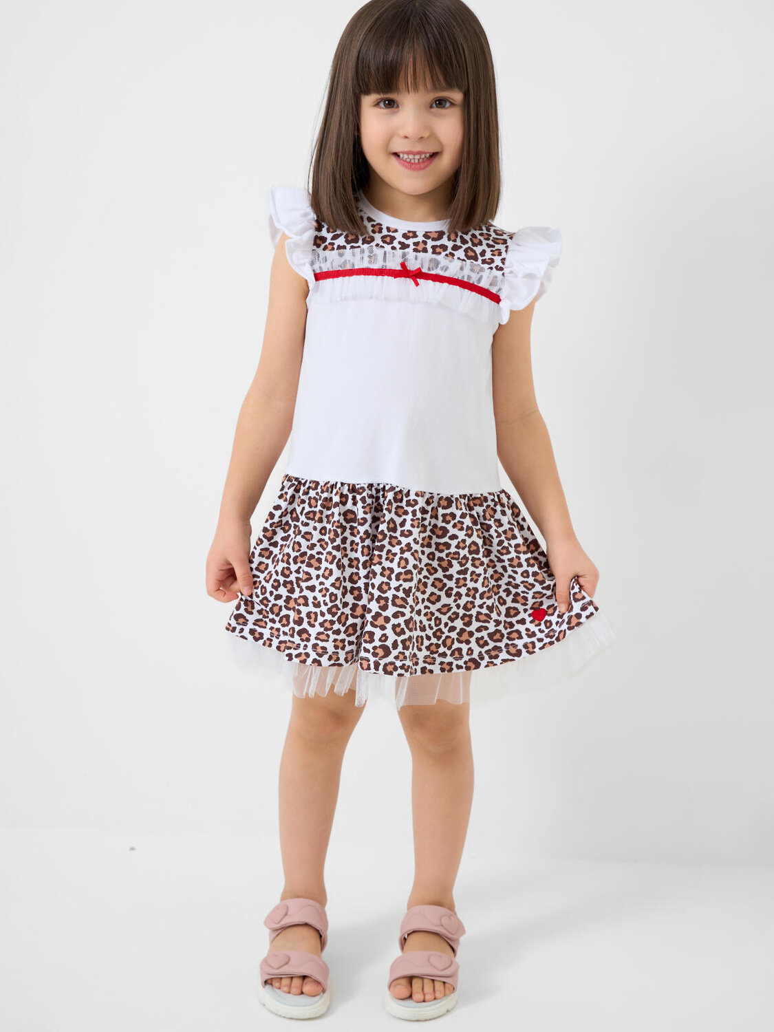 PLAYTODAY Платье 591013 12622457 белый,охра,темно-серый