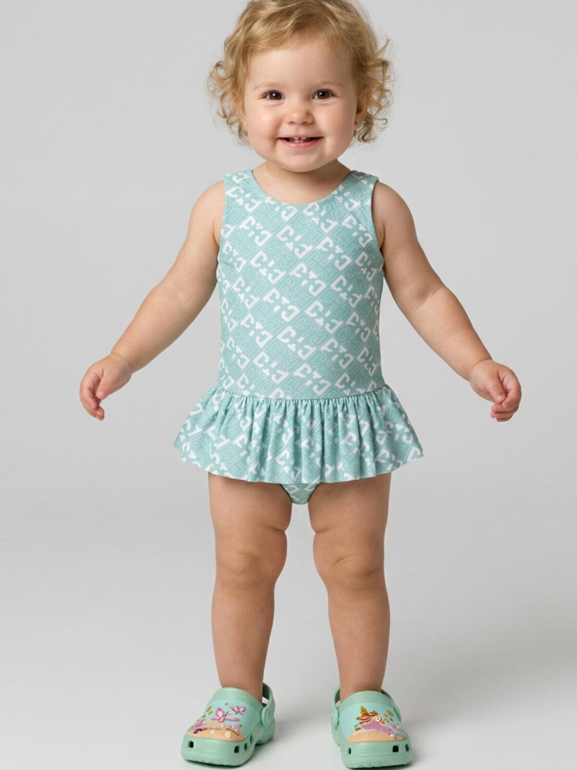 PLAYTODAY Купальник 591042 12623074 белый,светло-зеленый