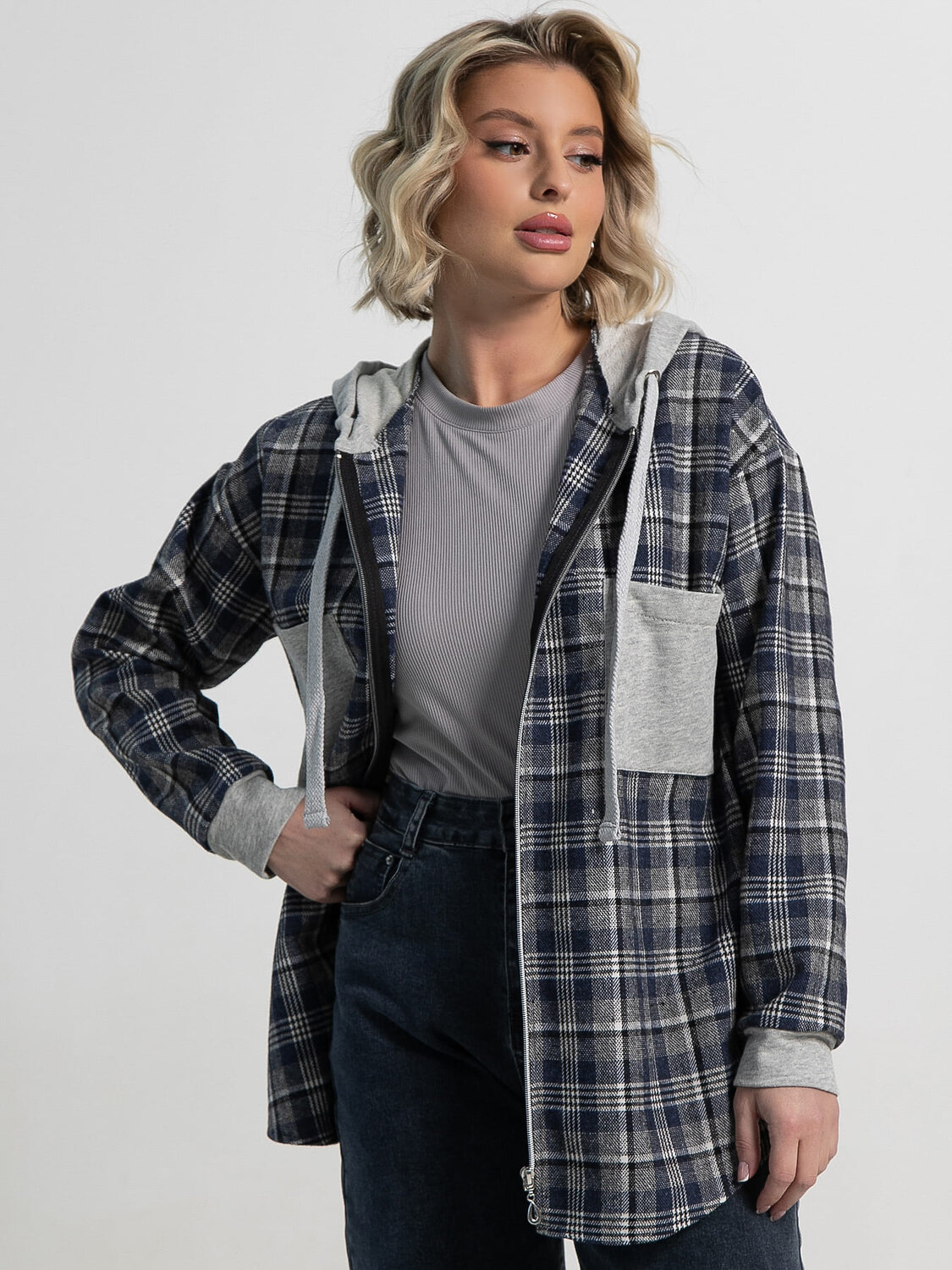 LT Collection Рубашка 591107 Б15126-50М синий/серый