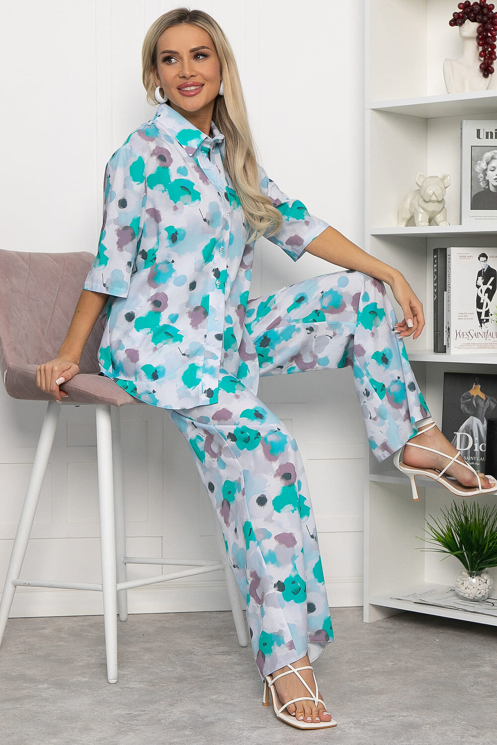 LT Collection Костюм 591122 К15408-7М голубой/бирюзовый