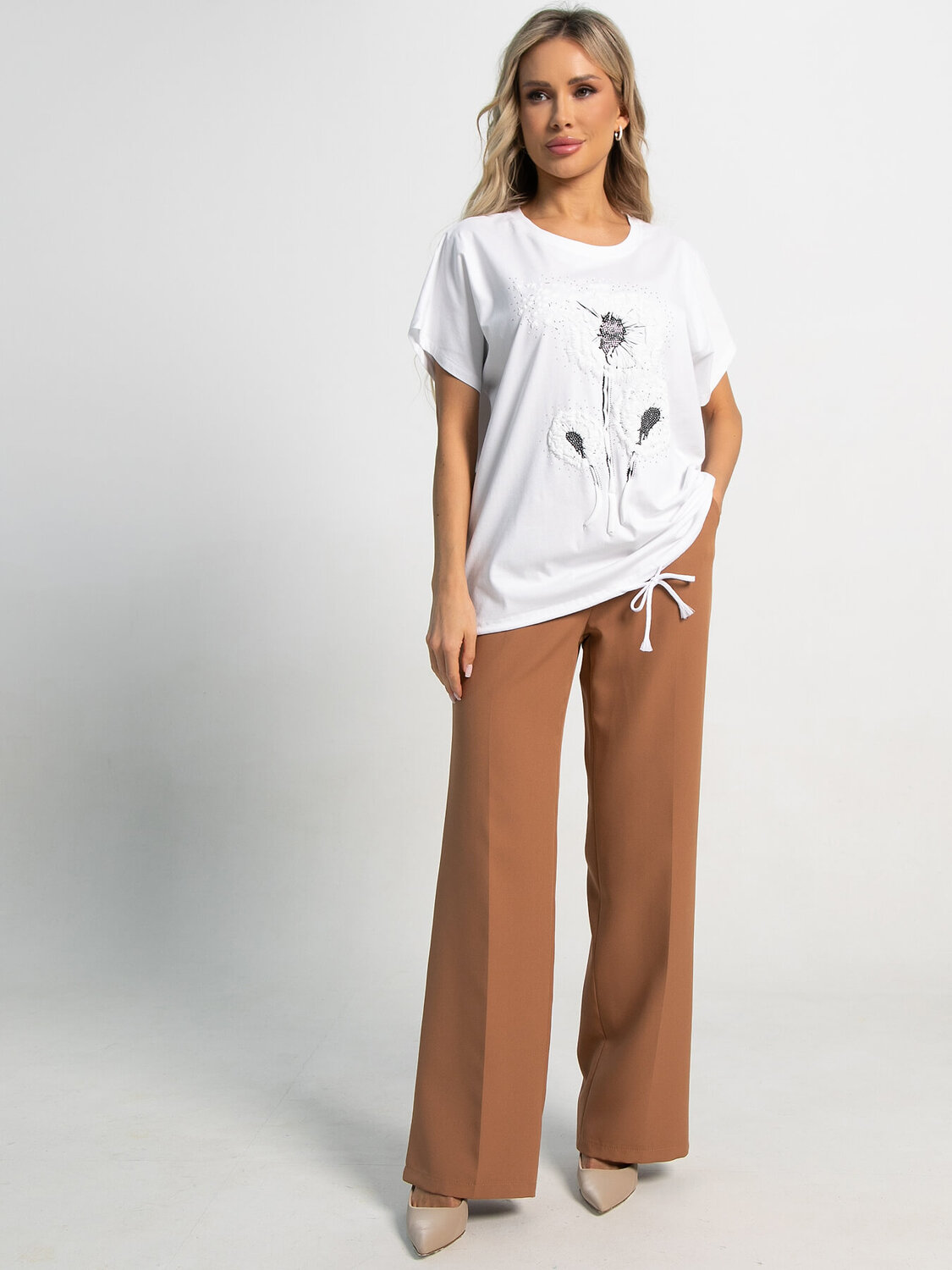 LT Collection Блуза 591132 Б15508-20М белый