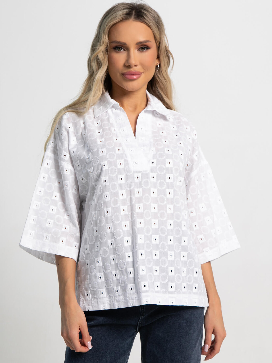 LT Collection Блуза 591140 Б15556-16М белый