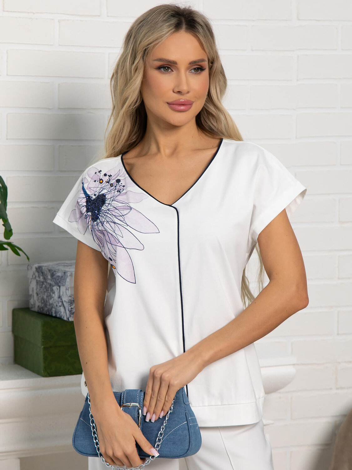 LT Collection Блуза 591144 Б15563-18М белый