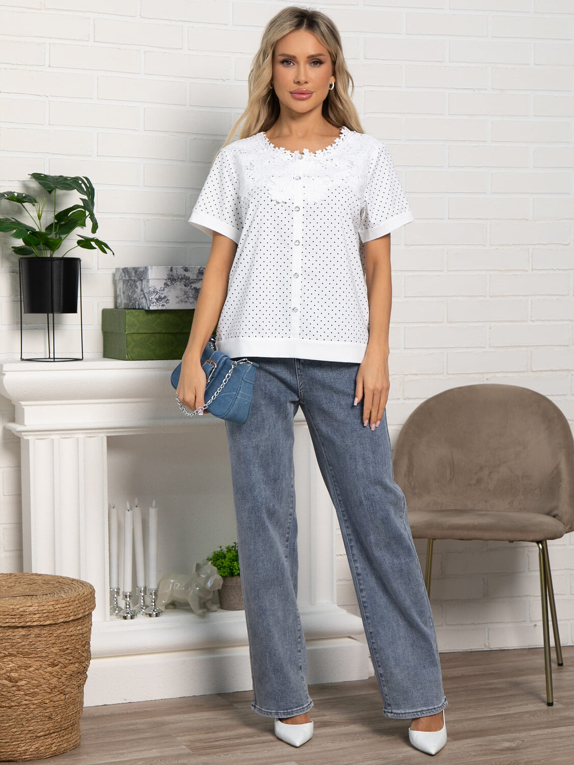 LT Collection Блуза 591145 Б15565-18М белый