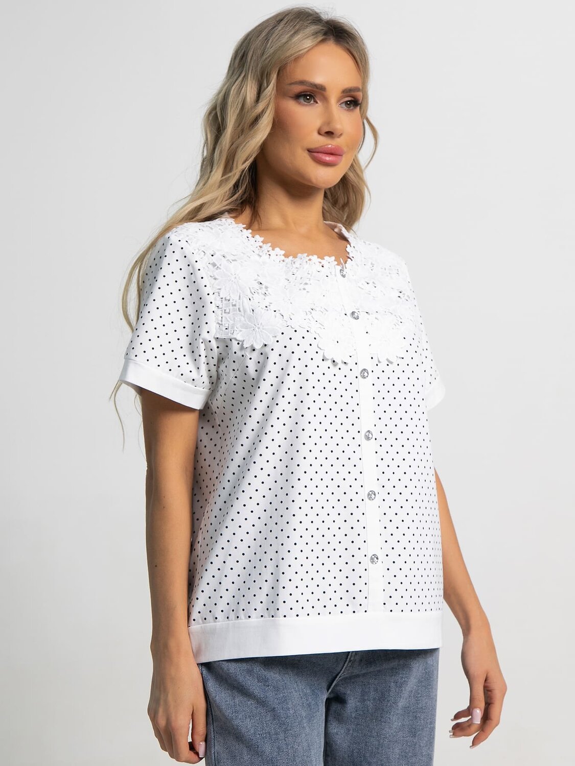 LT Collection Блуза 591145 Б15565-18М белый